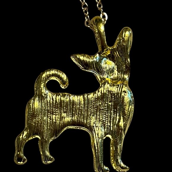 Sparkling Rhinestone Chihuahua Pendant Necklace - Pet Dog Jewelry for Dog Lovers - Picture 3 of 3